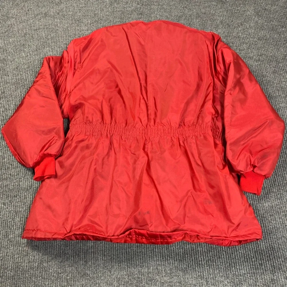 VTG Great‎ Lakes Jacket Mens XL Red Belted Gernal Motors Mens Club Parka Nylon - Picture 16 of 16